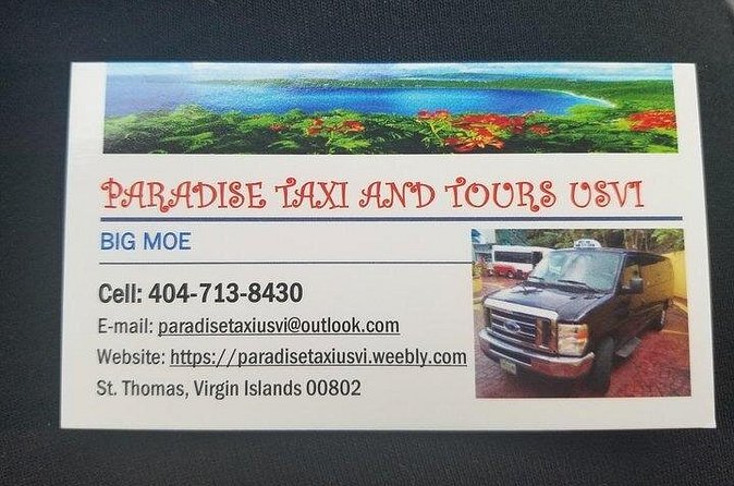 Paradise Taxi & Tours USVI- St.Thomas Airport Transfer to Bolongo Bay / Limetree - Airport pickup and return planning