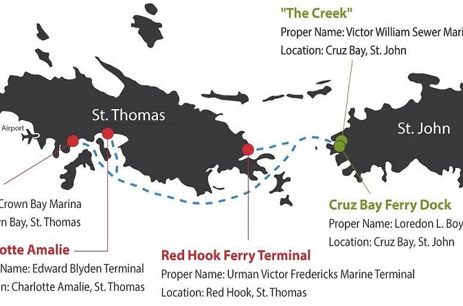 Paradise Taxi & Tours USVI- St. Thomas - Airport Transfer to Red Hook Ferry - Planning the ferry connection