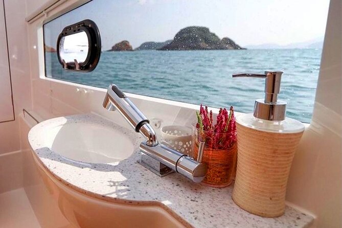 Private Luxury Catamaran Half Day Charter - Relaxing at Honeymoon Beach on Water Island