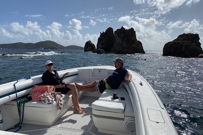 St Thomas Full-Day Boat Rental 37' Intrepid Powerboat - What the 37-foot Intrepid feels like for a group